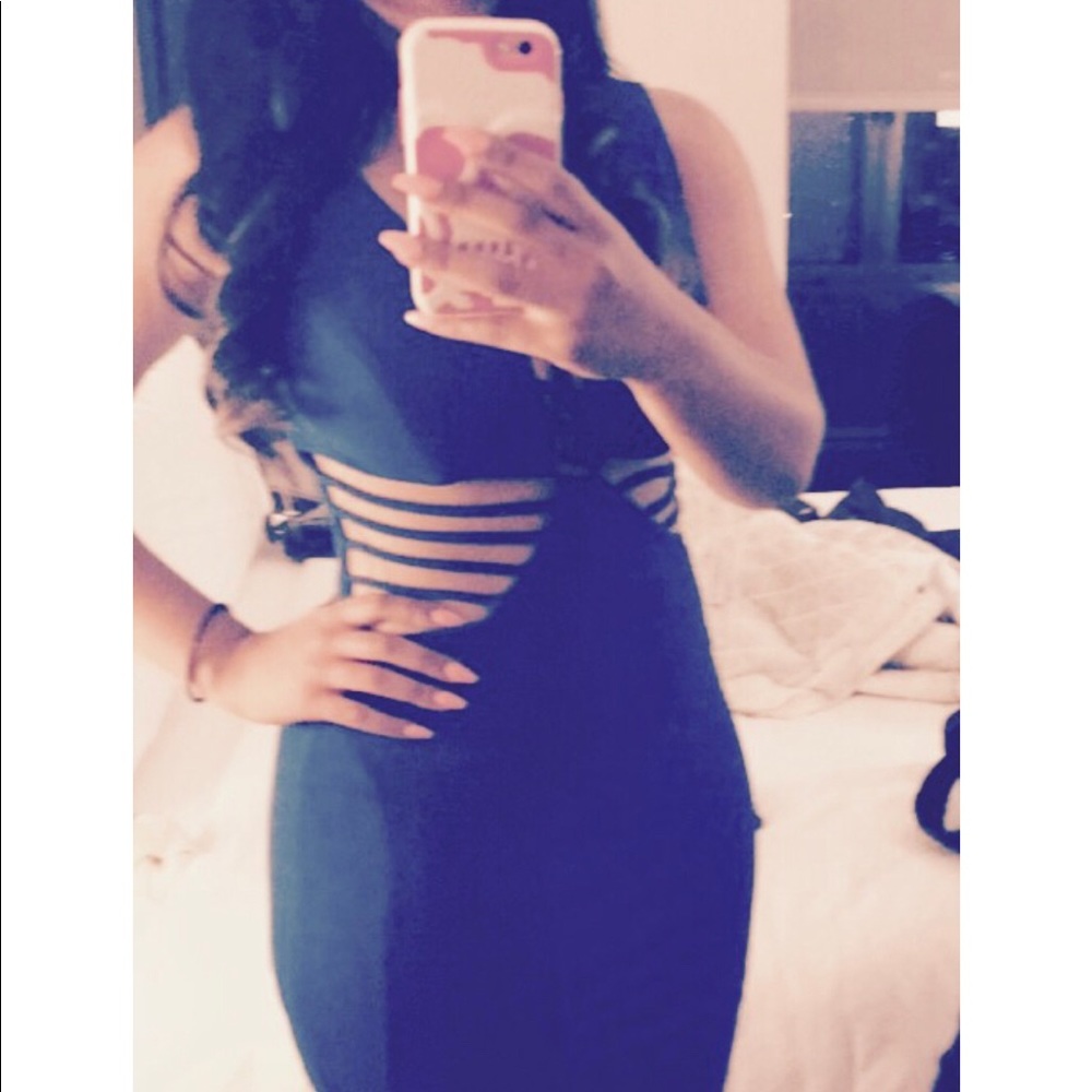 Blue Windsor cut out dress